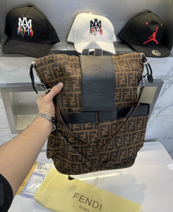 Fendi Brown Monogram Premium Unisex Backpack With Dust Bag And Bill