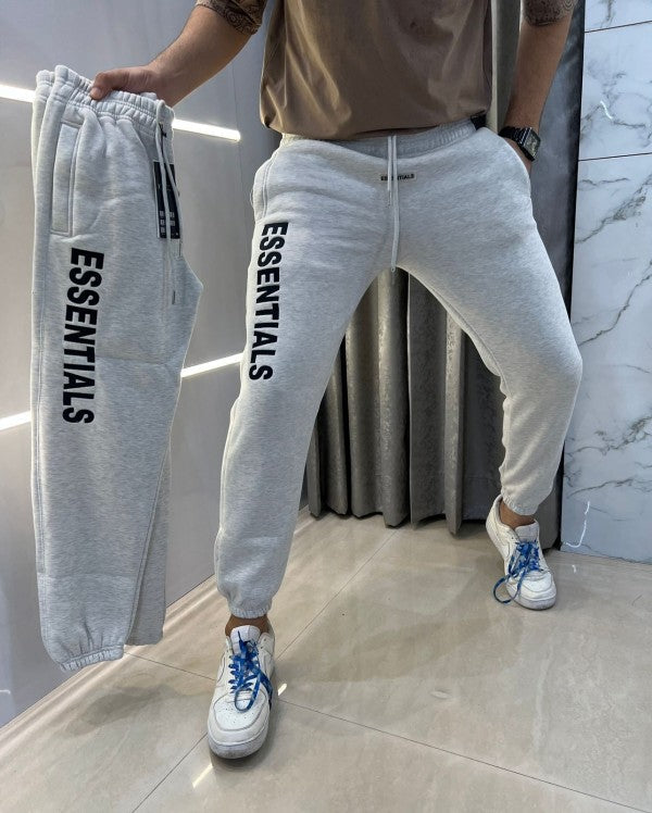 Essential Whitish Embroidery Logo Premium Imported Jogger Sweatpants