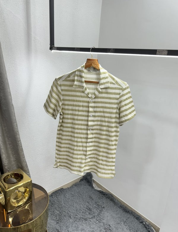 Zara Stripes Premium Relax Fit Half Shirt