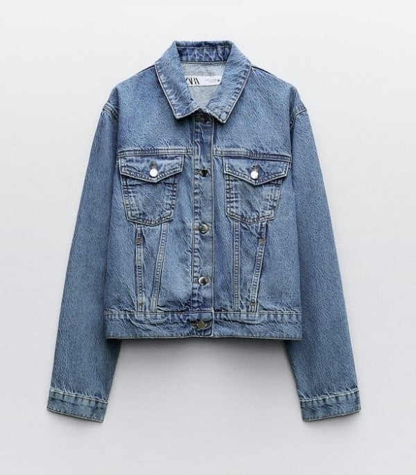 Zara Denim Premium Classic Denim Jacket