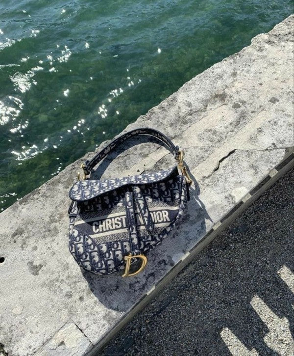 Dior Saddle Bag Oblique Embroidery With OG Box & Dust Bag