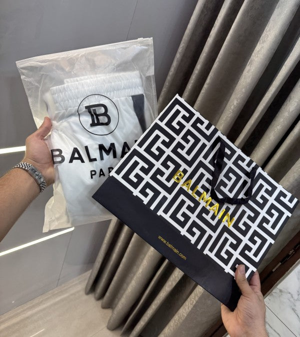 Balmai n Paris White Steel Logo Imported Jogger With Carry Bag