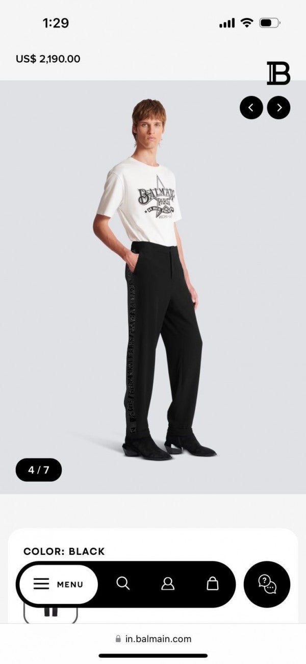 Balmai n Paris White Steel Logo Imported Jogger With Carry Bag