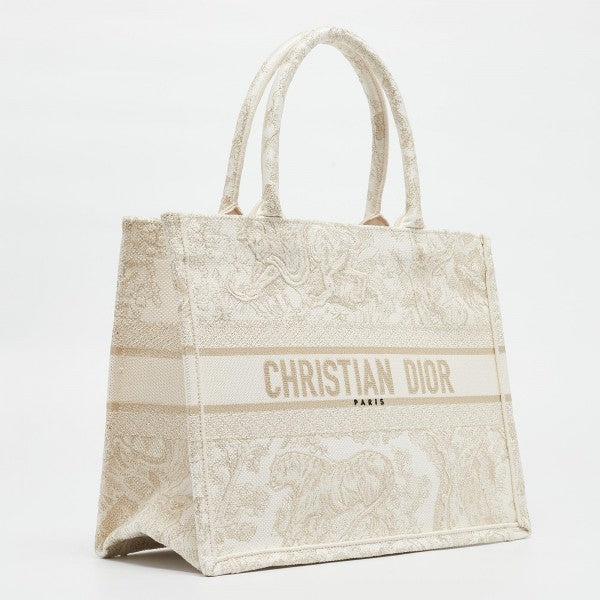 Tiger Dior Book Tote Oblique Embroidery With OG Box Dust Bag & Scarf