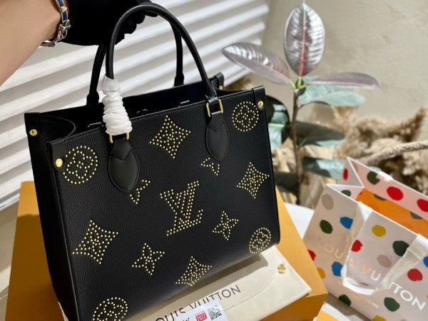 Louis Vuitton On The Go Premium Monogram Empreinte Leather Tote Bag