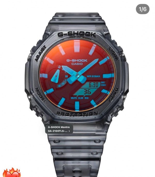 G shock Casio Grey Transparent Designer Japan Machine Watch