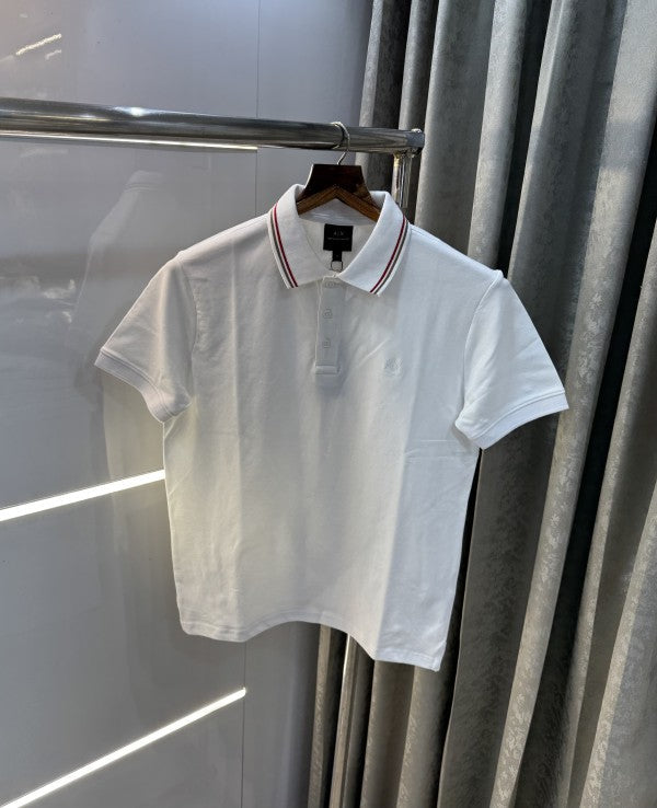 Armani Exchange White Logo Polo T-Shirt