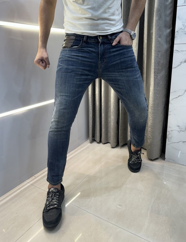 Louis Vuitton Greenish Leather Pocket Denim