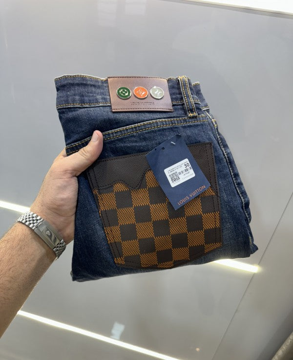 Louis Vuitton Greenish Leather Pocket Denim
