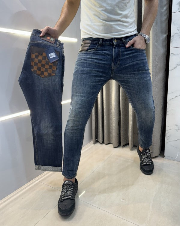 Louis Vuitton Greenish Leather Pocket Denim