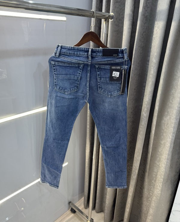 Amiri Blue Embroidery Logo Imported Denim