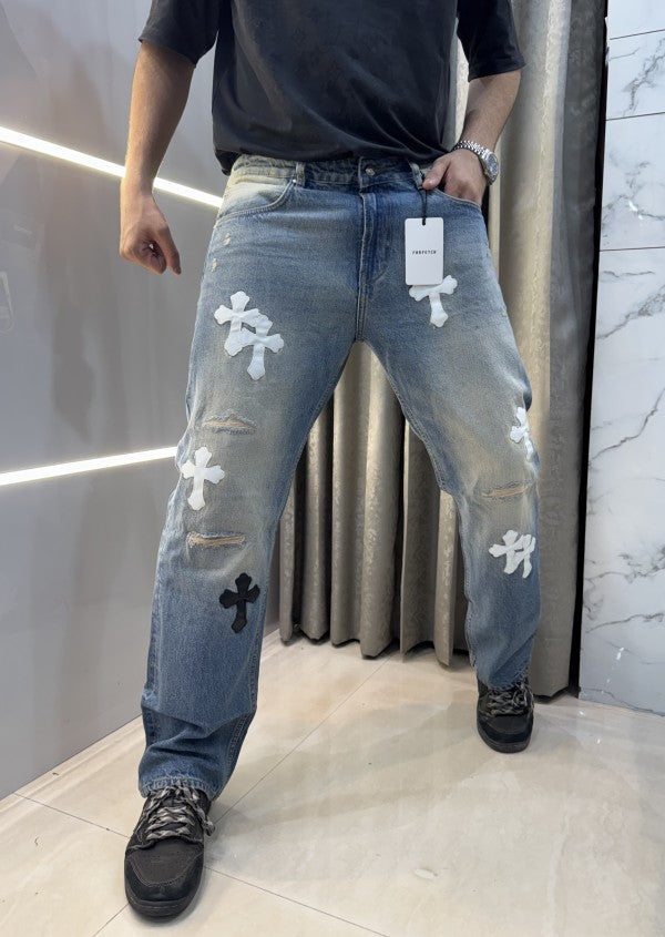 Chrome Hearts Greenish Patch Logo Denim – Embroidered Classic Edition