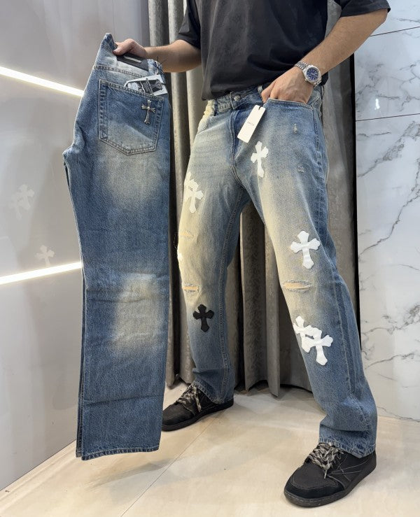 Chrome Hearts Greenish Patch Logo Denim – Embroidered Classic Edition