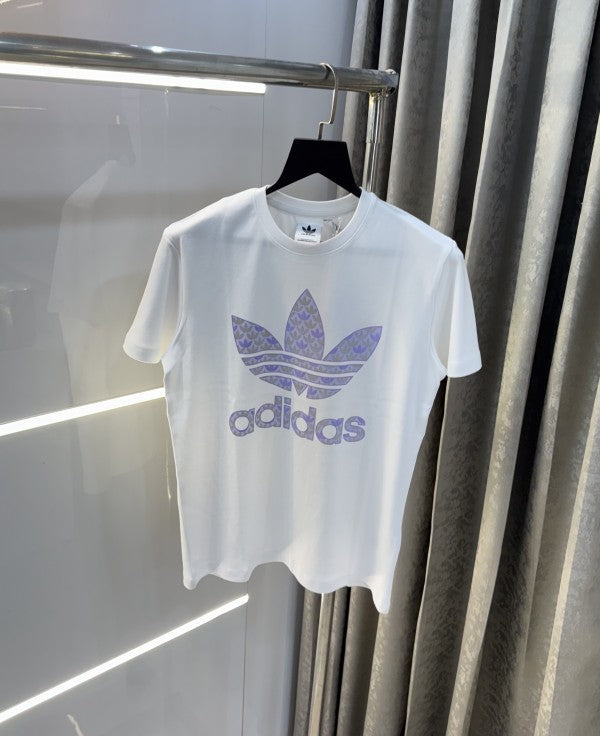 Adidas White Logo Print Premium T-Shirt