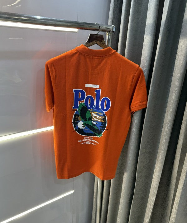Ralph Lauren Orange Logo Print Polo T-Shirt
