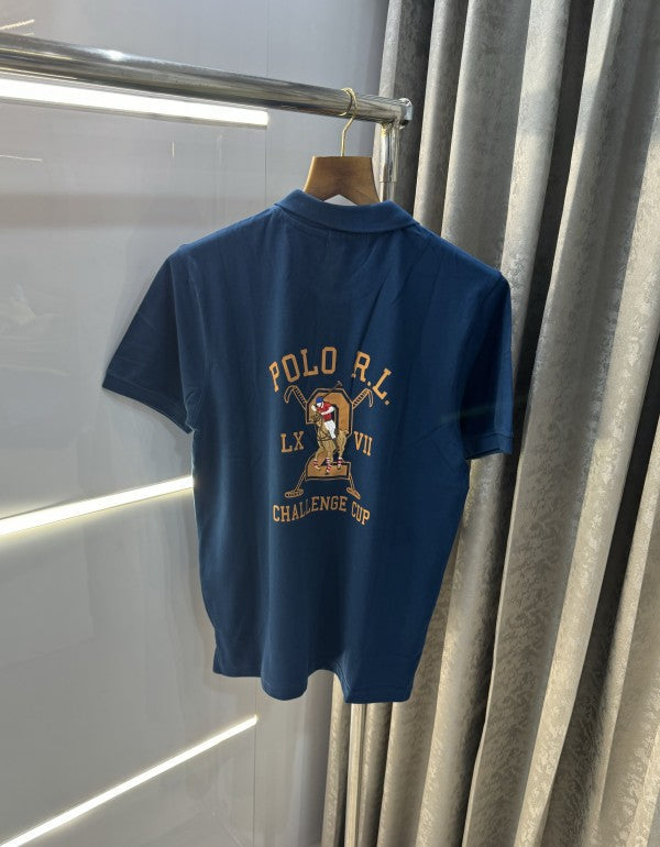 Ralph Lauren Petrol Blue Logo Print Polo T-Shirt
