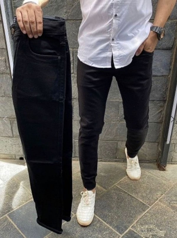 Armani Jet Black Imported Premium Hyperflex Denim