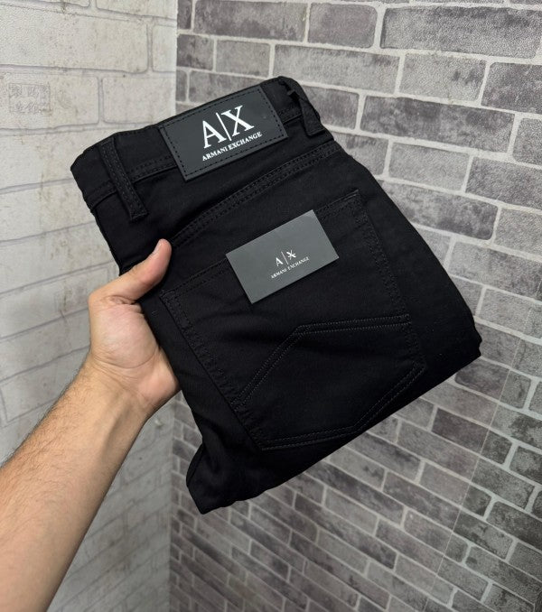 Armani Jet Black Imported Premium Hyperflex Denim