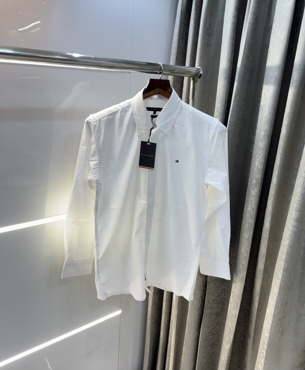 Tommy Hilfiger White Embroidery Work Classic Shirt