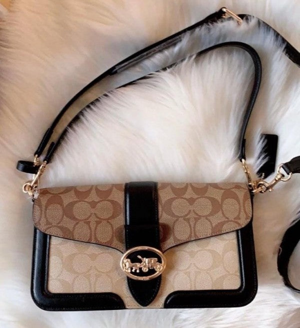 Coach Georgie Shoulder Bag In Colorblock Signature WIth OG Box & Dust Bag