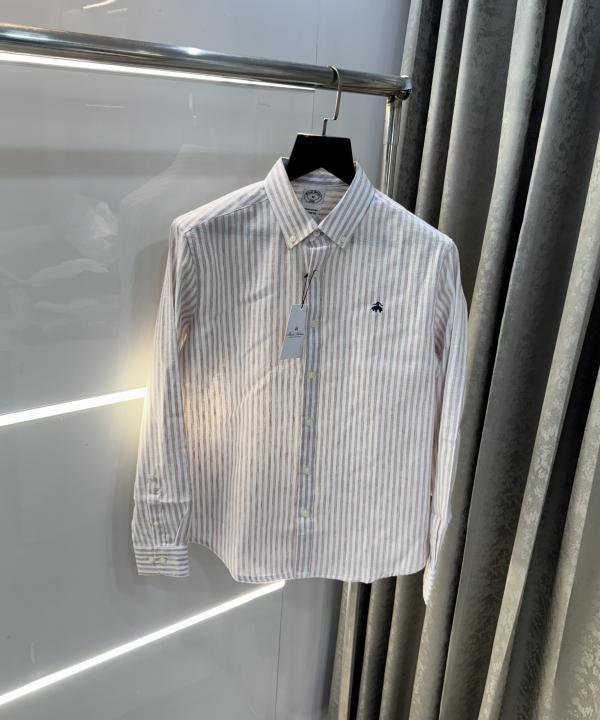 Brooks Brother Milange Stripes Linen Premium Shirt