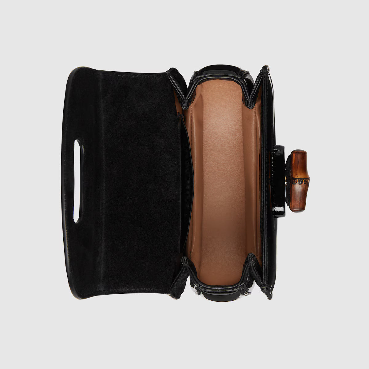 Gucci small Bamboo handle Patent leather sling