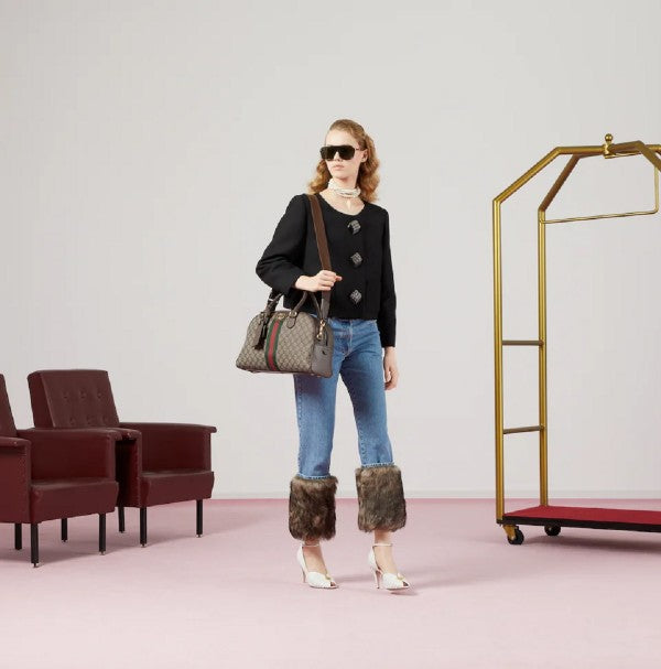 GUCCI Medium Ophidia GG Top-Handle Bowling Bag