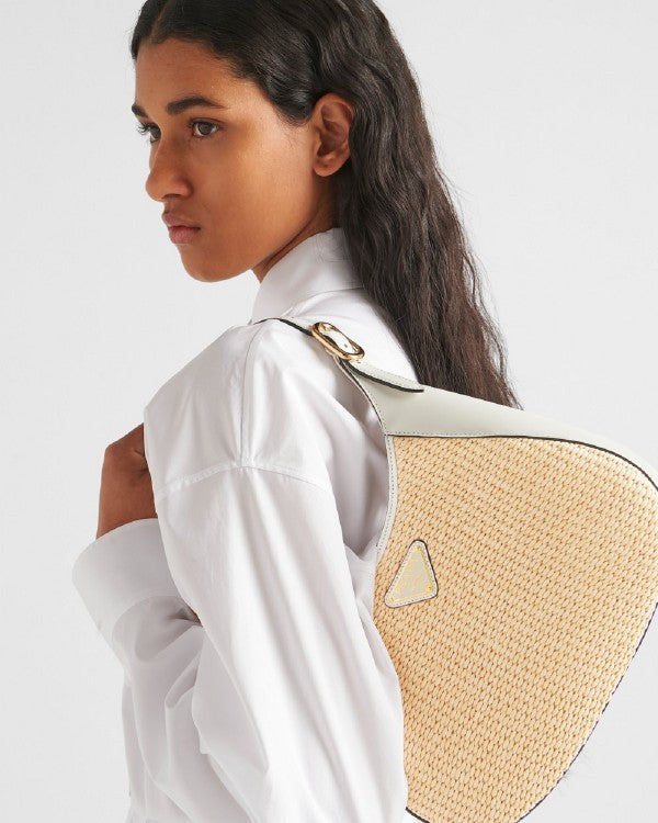 Prada Jute Shoulder Bag With OG Box & Dust Bag