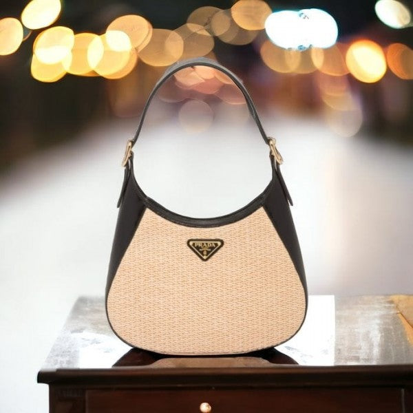 Prada Jute Shoulder Bag With OG Box & Dust Bag