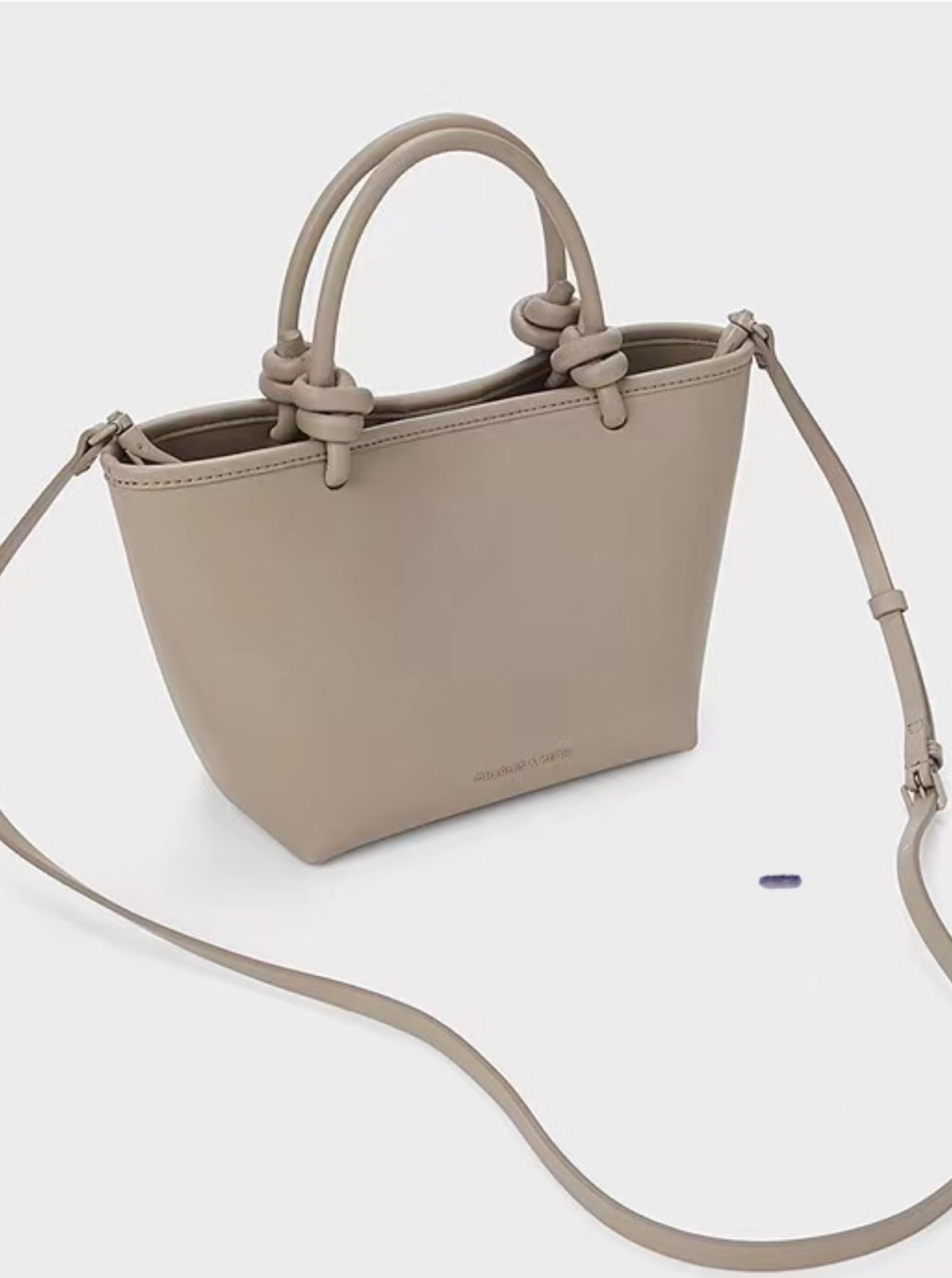 Charles & Keith Sabine Raffia Knotted Handle Small Tote Bag