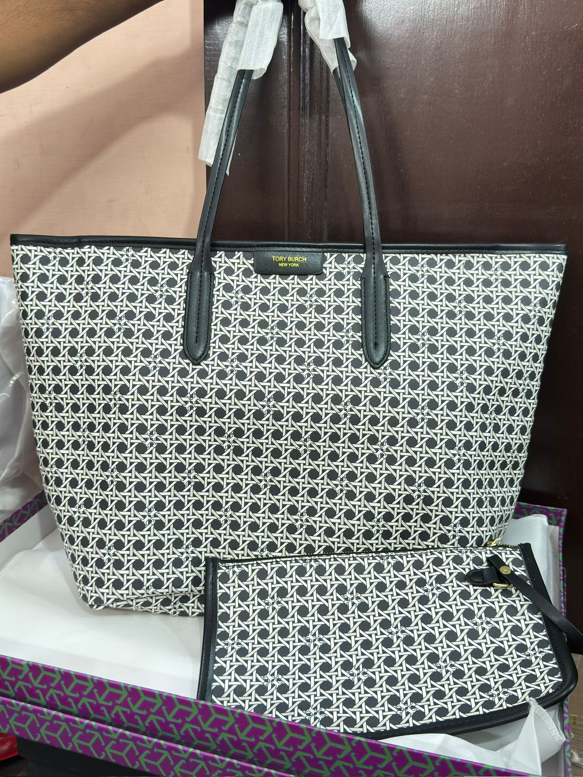 TORY BURCH SIGNATURE EVER-READY JACQUARD TOTE