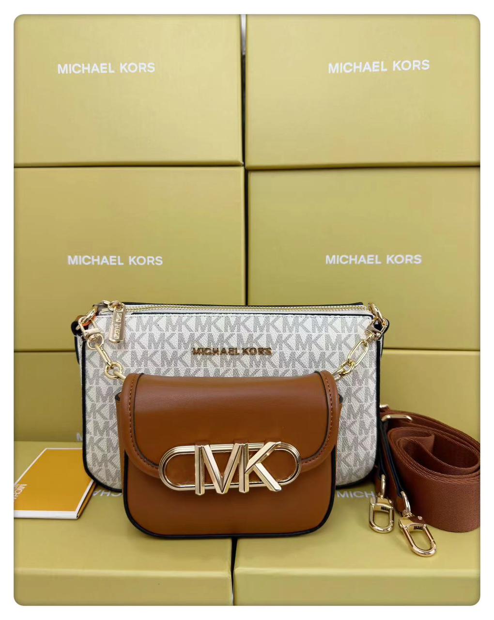 MICHAEL KORS THREE WAY USE POCHETTE WITH SMALL DETACHABLE BAG