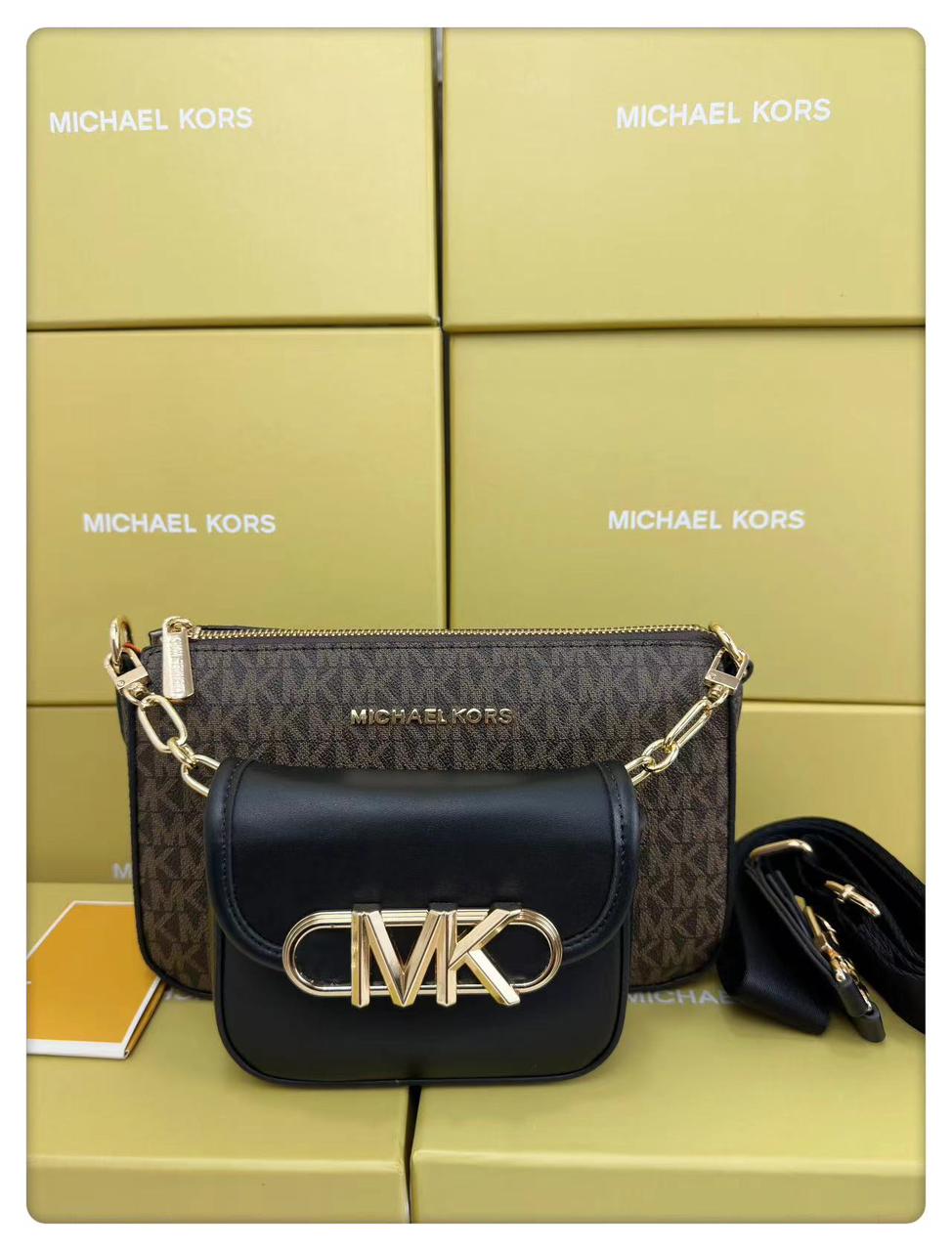 MICHAEL KORS THREE WAY USE POCHETTE WITH SMALL DETACHABLE BAG
