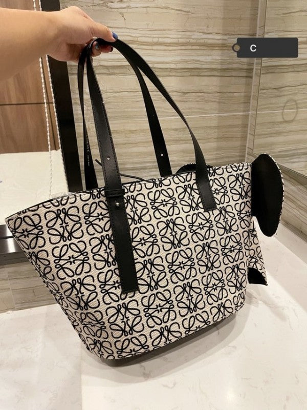 Loewe Elephant Anagram Premium Edition Basket Tote Bag With Dust Bag
