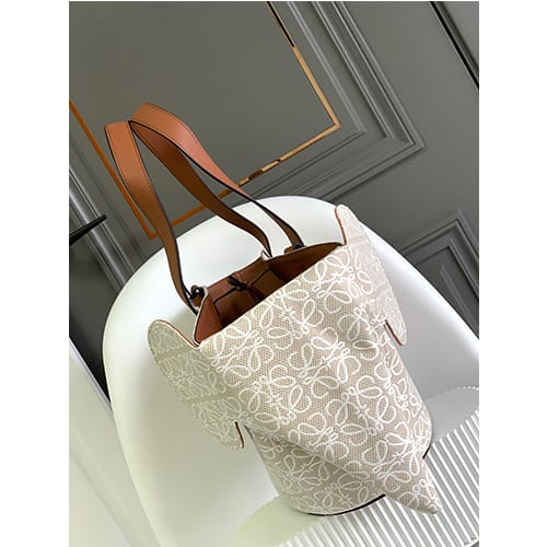 Loewe Elephant Anagram Premium Edition Basket Tote Bag With Dust Bag