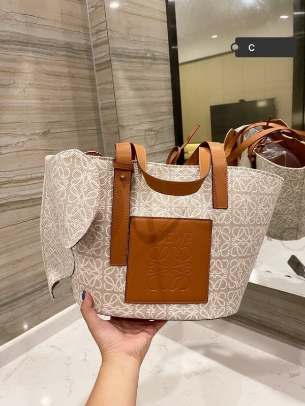 Loewe Elephant Anagram Premium Edition Basket Tote Bag With Dust Bag