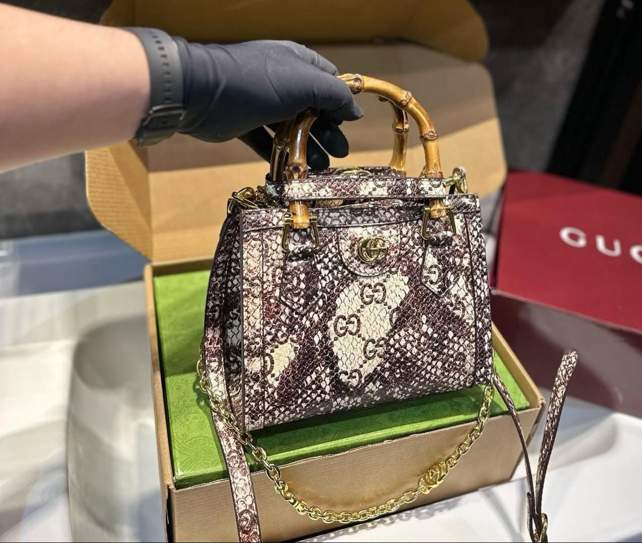 GUCCI PYTHON DIANA SMALL