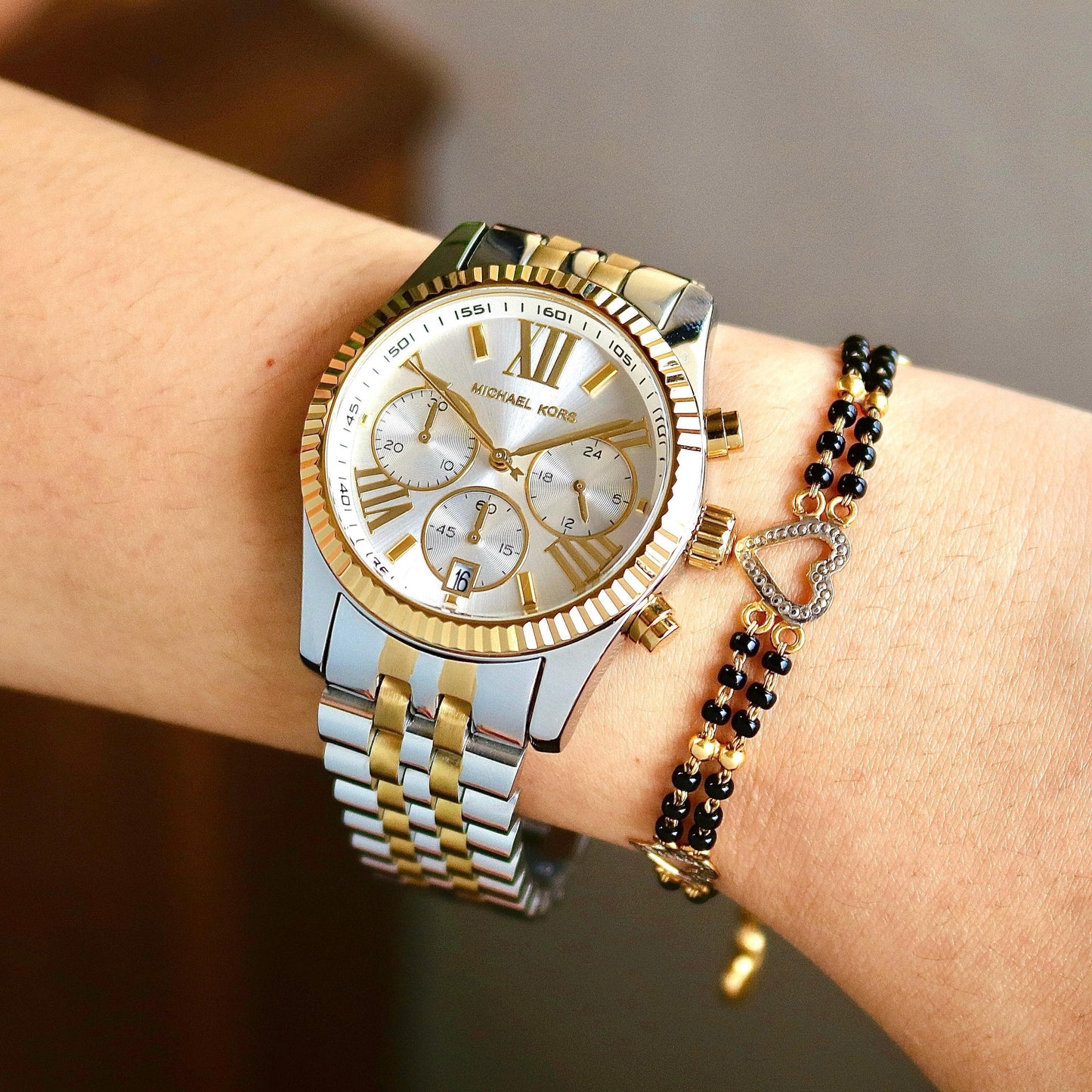 Beautiful Michael Kors Women's Lexington Gold-Silver