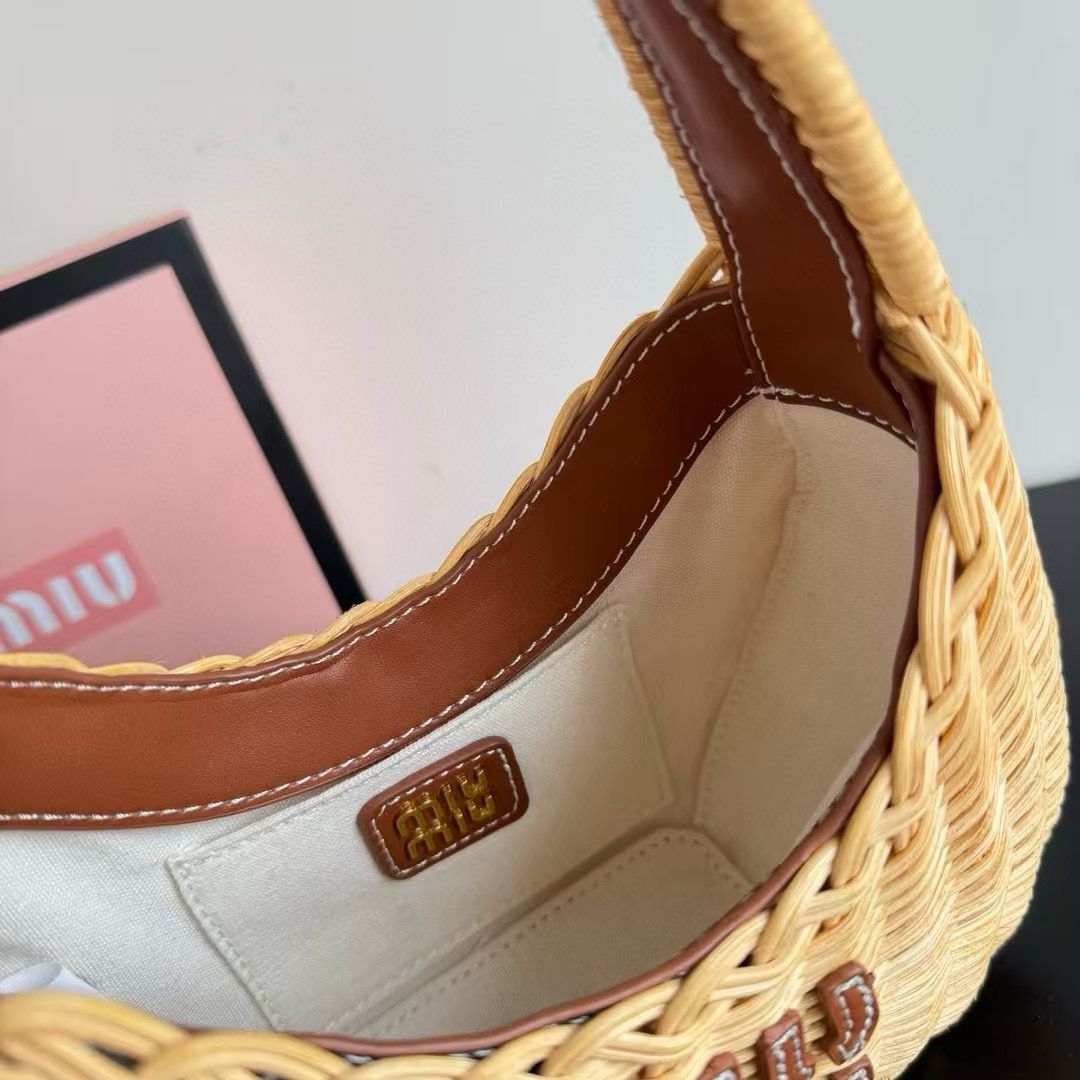 MIU MIU WANDER WICKER HOBO BAG