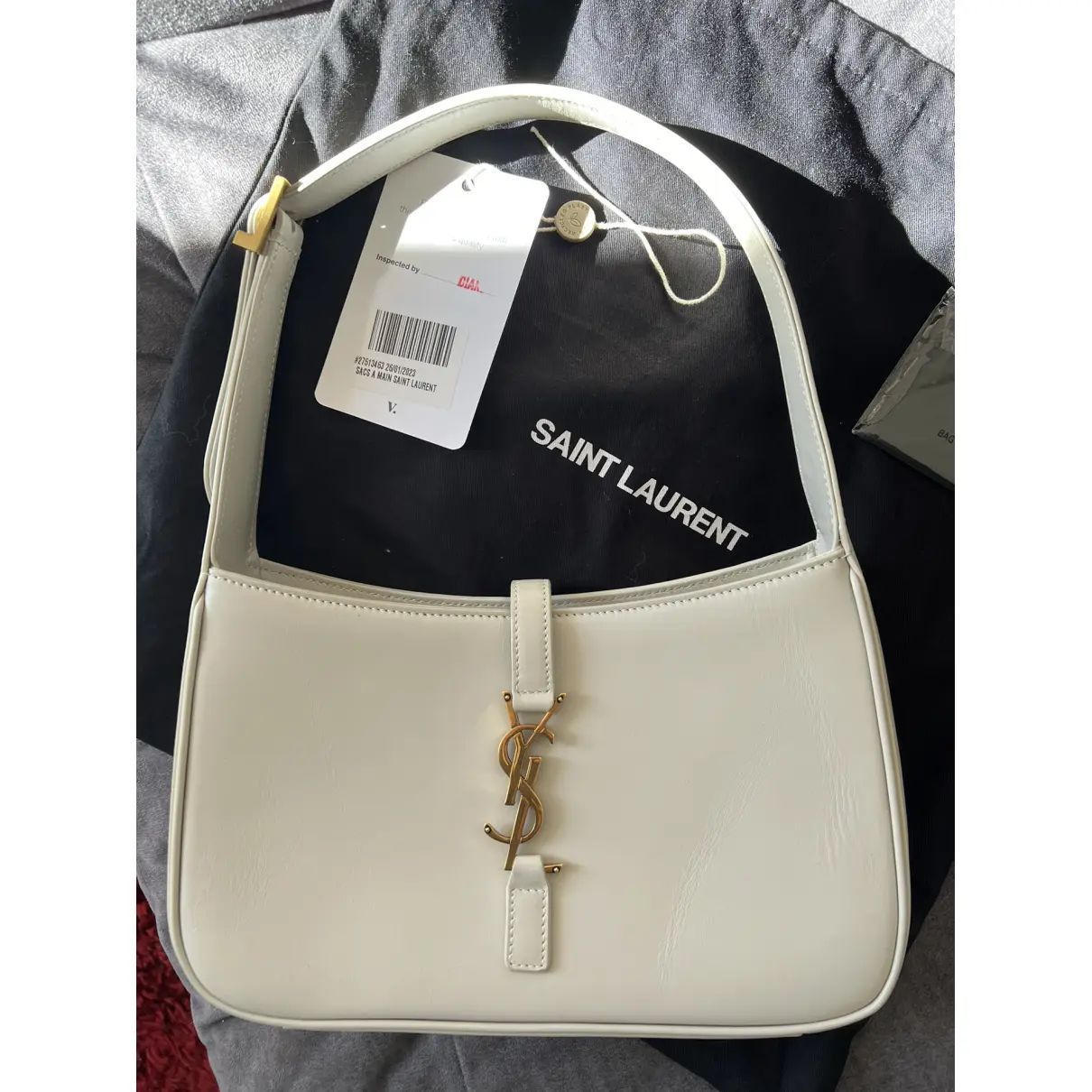 YSL WOMENS CROCO AND PLAIN LE 5 A 7 HOBO