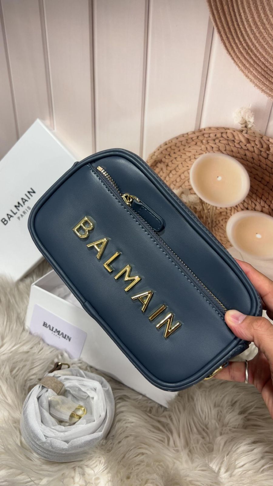 Balmain Metal Embellished Camera crossbody Bag