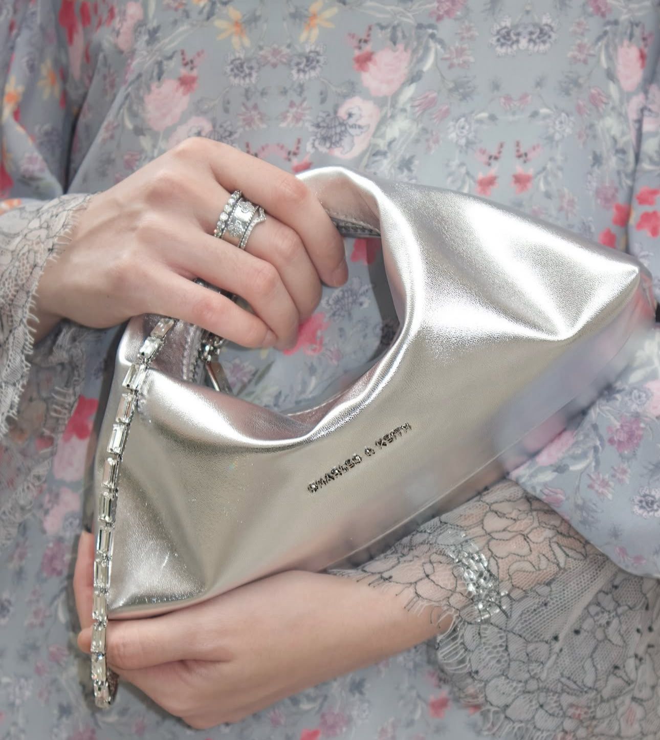CHARLES & KEITH CHAIN EMBELLISHED SHOULDER CUM SLOUCHY BAG