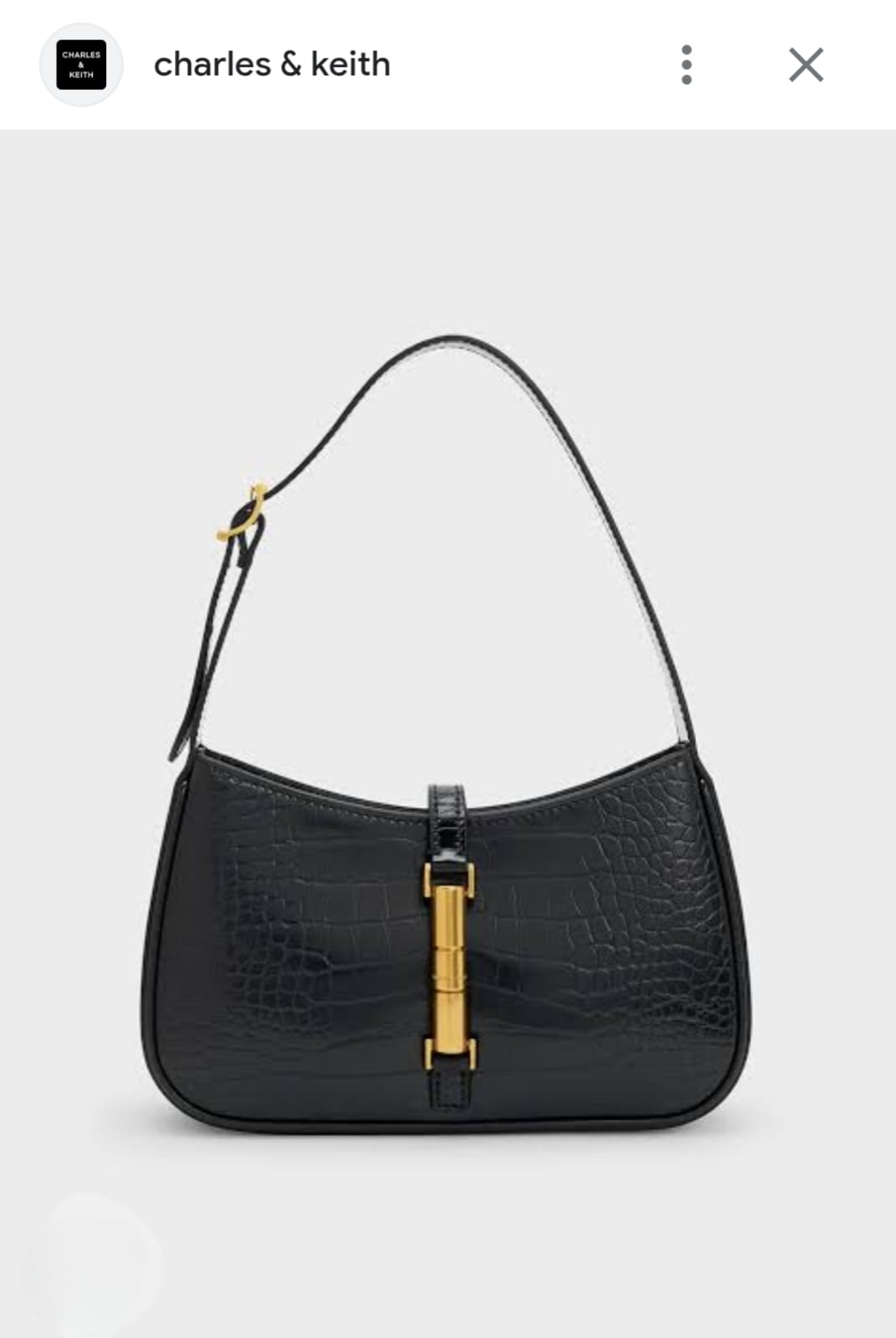 CHARLES & KEITH CESIA CROC - EFFECT ACCENT SHOULDER BAG