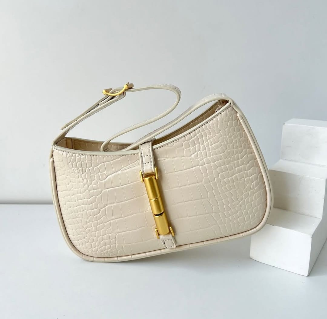 CHARLES & KEITH CESIA CROC - EFFECT ACCENT SHOULDER BAG