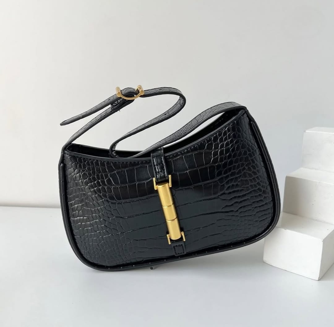 CHARLES & KEITH CESIA CROC - EFFECT ACCENT SHOULDER BAG