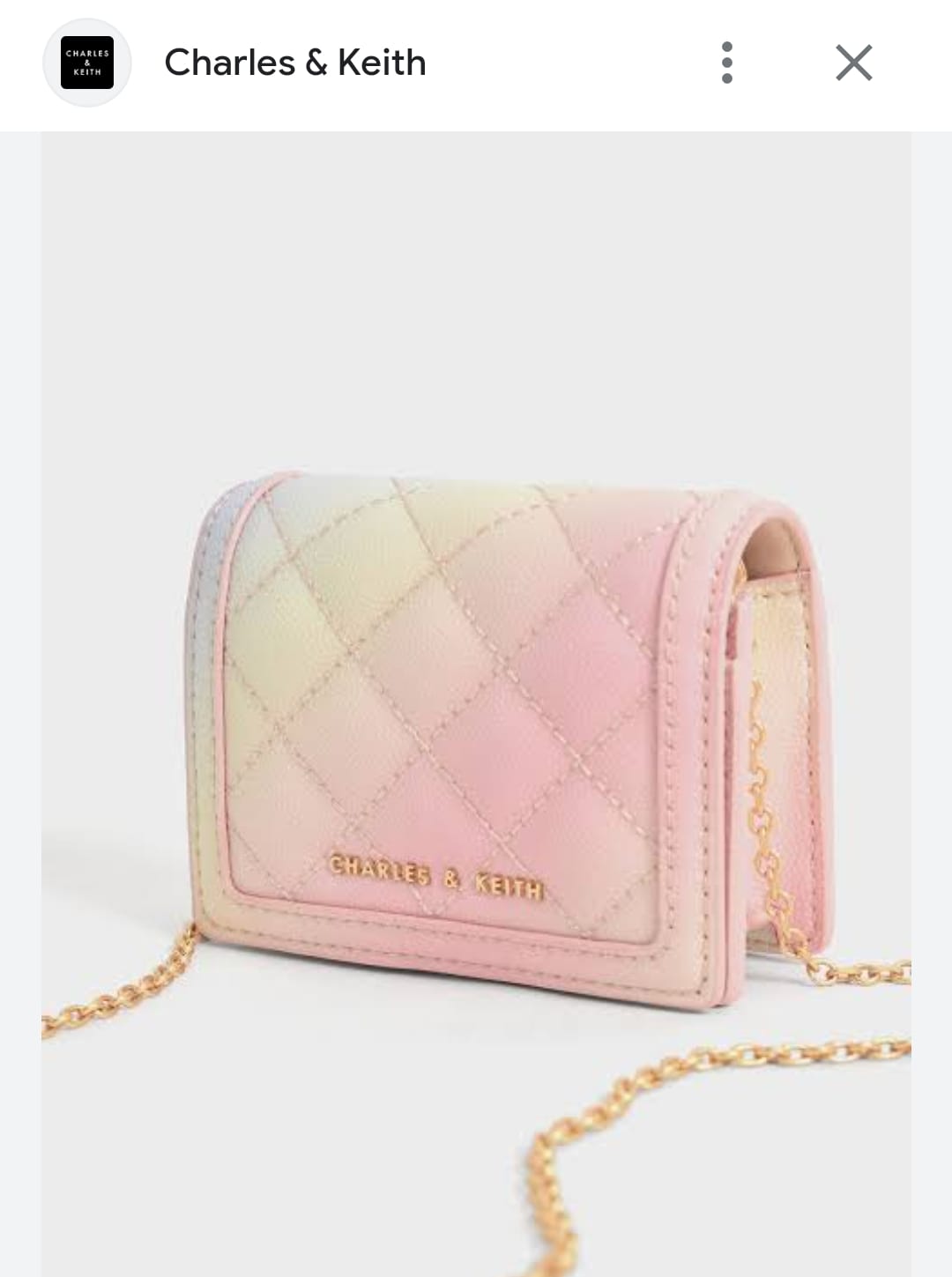 CHARLES & KEITH QUILTED MINI PURSE WITH CHAIN SLING