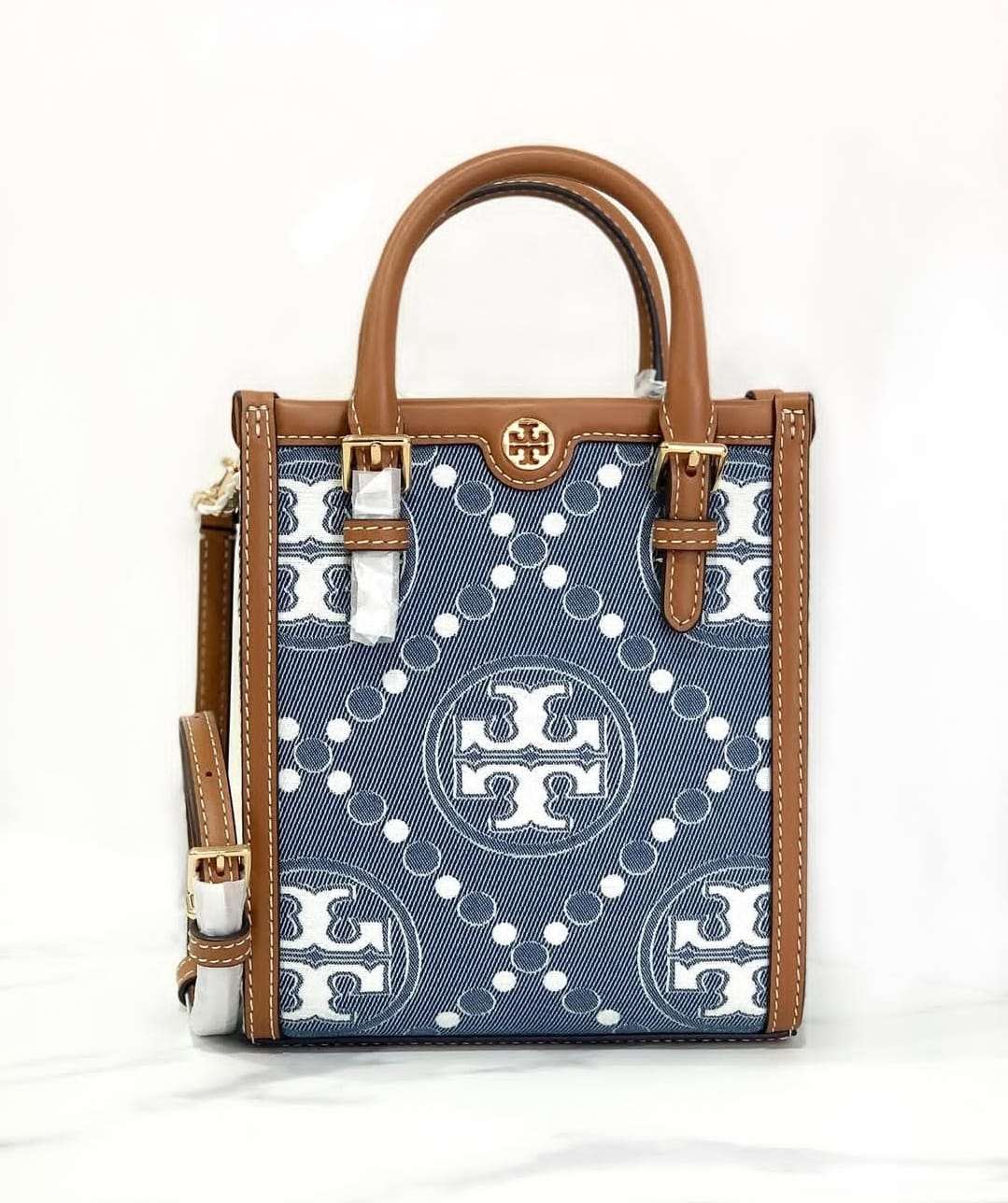 TORY BURCH T MONOGRAM JACQUARD MINI TOTE BAGS