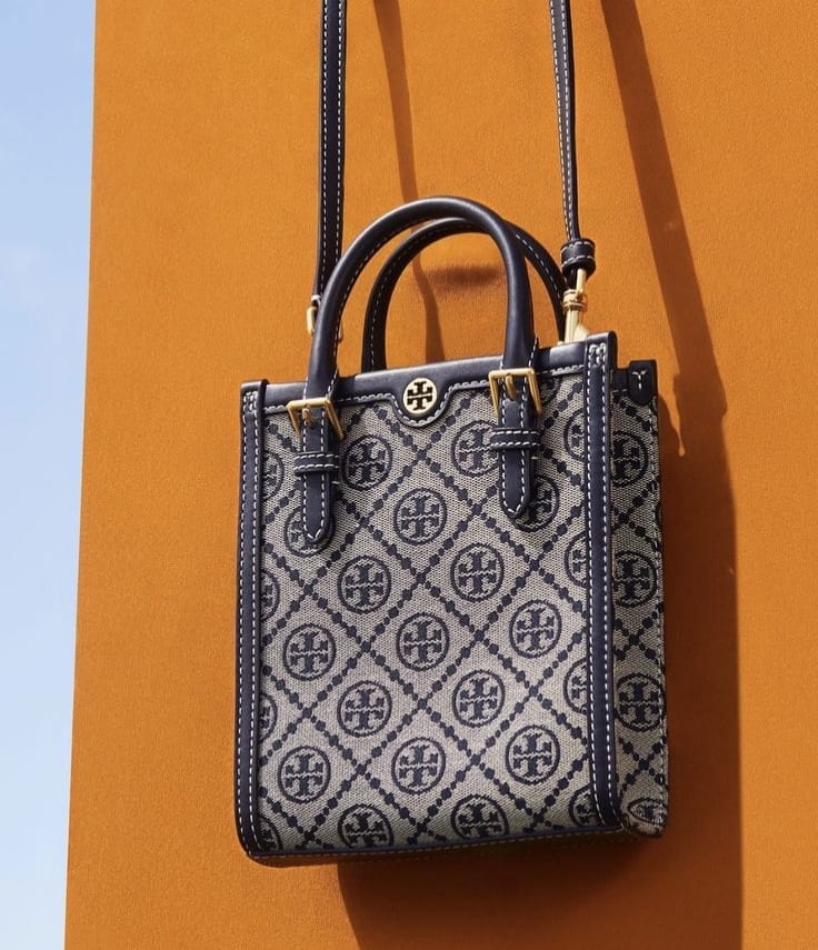 TORY BURCH T MONOGRAM JACQUARD MINI TOTE BAGS