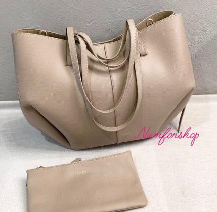 POLENE GRAINED LEATHER TOTE BAG