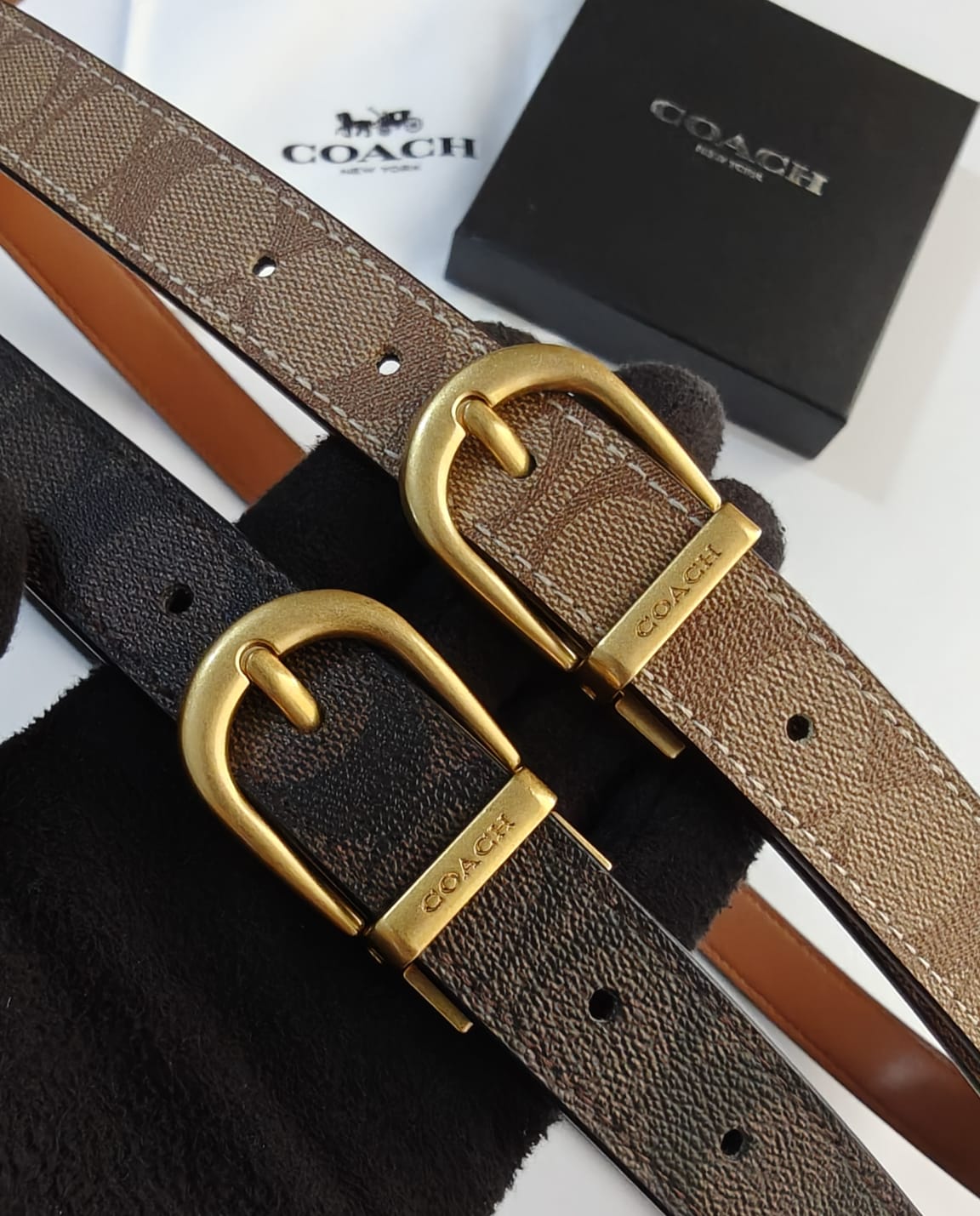 COACH HARNESS BUCKLE BELTS